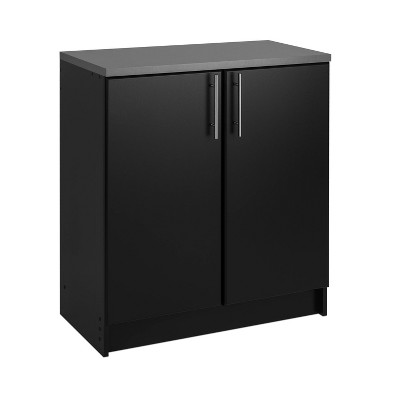 Elite Black Freestanding Office Storage Cabinet with Adjustable Shelving
