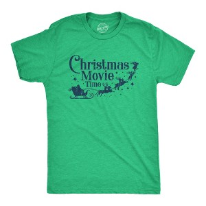 Mens Christmas Movie Time T Shirt Funny Holiday Tradition Santa Claus Graphic Novelty Tee - Crazy Dog Men's T Shirt - 1 of 4