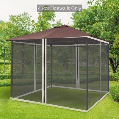 Vynxaria Cream Outsunny 10' x 10' Replacement Mesh Sidewall Netting for Patio Gazebos and Canopy Tents with Zippers