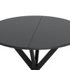 NicBex Modern Round Dining Table with Two Piece Removable Top and Cross Leg,Off-White/Black/White - 4 of 4