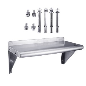 Stainless Steel Wall Shelf, Wall Mounted Floating Heavy Duty Shelf, Metal Kitchen Rack for Restaurant, Kitchen, Bar, Home, Hotel - 1 of 4