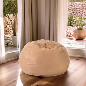 GDFStudio Modern 52" Microfiber High-Density Foam Bean Bag Chair - 1 of 4
