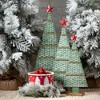 18.25"H  23"H and 27"H Sullivans Textured Wooden Tree - Set of 3  Christmas Decor  Green - 3 of 3