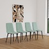 NicBex 31.5" Round Dining Table Set for 4 Modern Dining Table with Metal Base with 4 Suede Chairs - 2 of 4