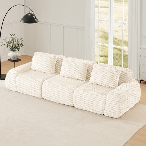 114'' Flannelette Modular Boneless Sofa with Deep Seat, Anti-Slip Design and No Assembly Required - 1 of 4