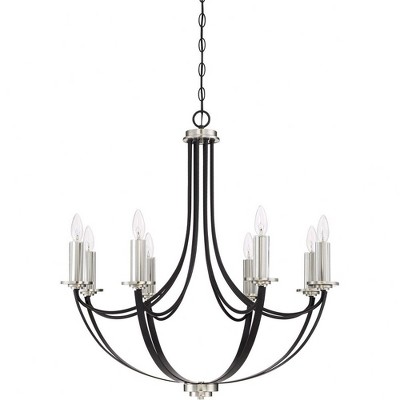 Mystic Black and Nickel 8-Light Candle Chandelier