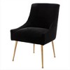 SEYNAR Velvet Upholstered Dining Chair Set of 6, Modern Glam Armless Side Chair - 3 of 4