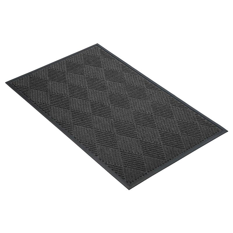 3&#39;x4&#39; Solid Diamond Doormat Charcoal - HomeTrax, 1 of 5