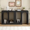 MOEPISY Modular Entryway Console Table with Rectangular Exterior and Curved Interior Design for Customizable Arrangements - 2 of 4