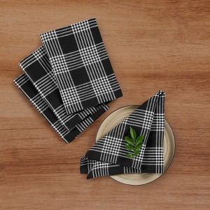 Solino Home Linen Dinner Napkins | Glen Check - 1 of 4