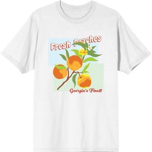 Natural World Fresh Peaches Crew Neck Short Sleeve Adult T-shirt - 1 of 2