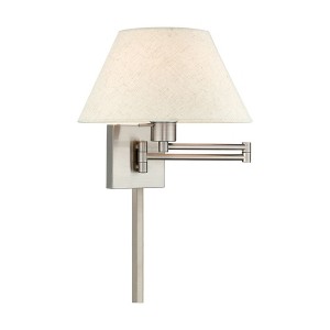Livex Lighting 1 - Light Wall Light in  Brushed Nickel - 1 of 2