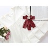 Allegra K Women's Pre-tied Pin Brooch Ribbon Beads Party Bowknot Bow Tie - 4 of 4