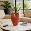 Decorative Sculptural Flower Vase for Living Room Decor - Stylish Home Decor Accents for Bedroom, Office Styling, and Table Decor - 18", Red - 4 of 4