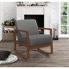 1pc Rocker Accent Chair Modern Living Room Plush Cushion Gray Soft Upholstery Hardwood Frame Elegant Style Comfort Relax - 3 of 4