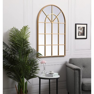 Contemporary Wood Rectangular Mirror in Gold Finish, 28x41.5 Inches