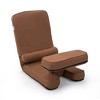 Vynxaria Multi-Functional Foldable Sofa - Adjustable Angles & Pillow in Dark Brown - 2 of 4