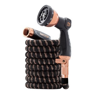 As Seen on TV 50' Pocket Hose Copper Bullet Thumb Spray Nozzle Black Expandable Hose - 1 of 4