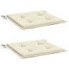 vidaXL Garden Chair Cushions - Set of 2 - Foam Filled,100% Oxford Polyester Fabric, Cream Color, Secure Tie Strings, Outdoor Use, 15.7"x15.7"x1.2" - 3 of 4