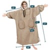 PAVILIA Wearable Blanket Hoodie Adults, Faux Shearling Cozy Oversized Hooded Sweatshirt, Warm Fleece Two Pockets - 4 of 4