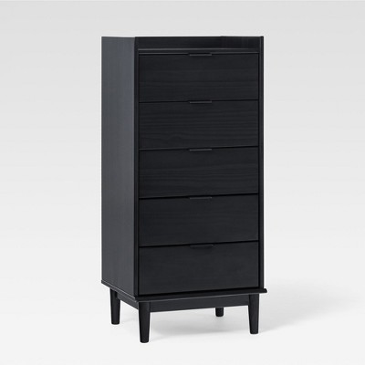 Saracina Home Mid Century Modern Solid Wood 5 Drawer Chest of Drawers