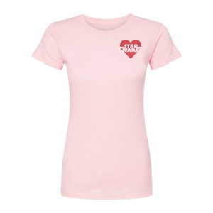 Women's - Star Wars - Valentine Heart Logo Fitted Graphic T-Shirt - 1 of 2