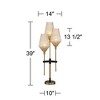 Possini Euro Design Axiom Modern Table Lamp 39" Tall Brass Black Metal Champagne Ribbed Glass Shade for Bedroom Living Room Bedside Nightstand Office - 4 of 4