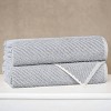 Viscose Cotton Blend Medium Weight Soft Textured Diagonal Ribbed Towel Set by Blue Nile Mills - 2 of 4