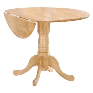 Round Drop-Leaf Pedestal Dining Table - International Concepts, Wood