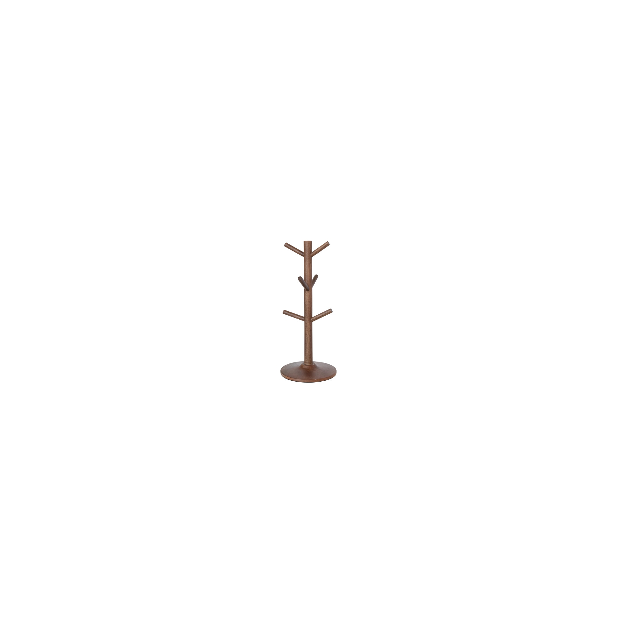 Storied Home Mango Wood Mug Holder, Walnut Finish