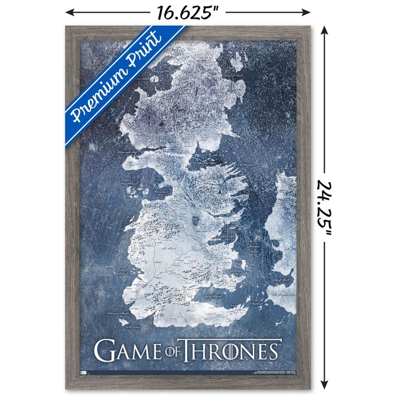 Trends International Game of Thrones - Winter Map Framed Wall Poster Prints, 3 of 7