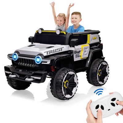 2 Seater Kids Ride On Truck, 12V Battery Powered Electric Vehicle with Spring Suspensions