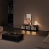 POVISON 59" Mid-Century Modern Wood Slatted TV Stand with LED lights, LED TV Stand, Black TV Console - 3 of 4