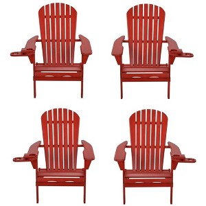 Jiallo Foldable Adirondack Chair with cup holder set of 4 - 1 of 4