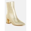 Kaira Metallic Accent Heel High Ankle Boots Women - 2 of 4