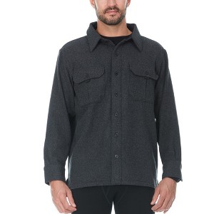 Minus33 Merino Wool Expedition - Men's White Mountain Woolen Sportsman Shirt 80% Wool Green Plaid Medium - 1 of 4