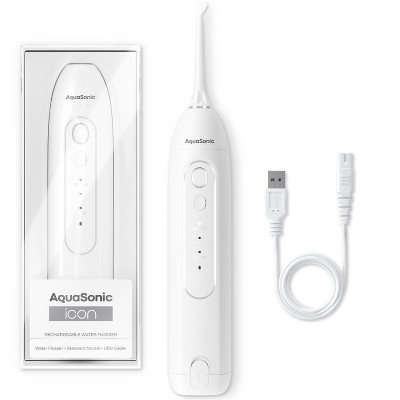 AquaSonic Icon Electric Water Flosser - Rechargeable, Included Jet Tip, Charging Cord, Home & Travel Use