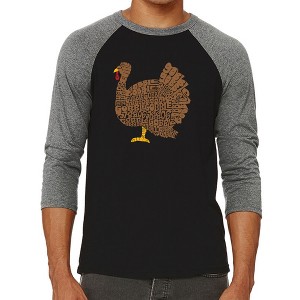 LA Pop Art Thanksgiving - Men's Raglan Baseball Word Art T-Shirt - 1 of 4