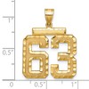 Black Bow Jewelry 14k Yellow Gold, Varsity Collection, Large D/C Pendant Number 63 - 2 of 3