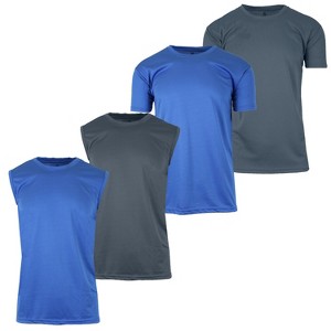 Galaxy By Harvic Men's Performance Moisture-Wicking Active Short Sleeve and Muscle Tees Set-4 Pack - 1 of 4