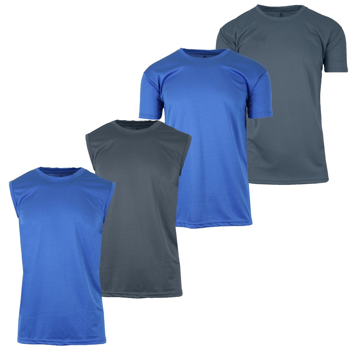Galaxy By Harvic Men's Performance Moisture-Wicking Active Short Sleeve and Muscle Tees Set-4 Pack - thumbnail 9