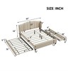 Upholstered Platform Bed With Wingback Headboard, Queen Size Bed Frame With Twin Trundle, 2 Drawers, No Box Spring Needed - 3 of 4