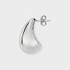 Silver Plated Brass Puff Tapered Hoop Earrings - A New Day™ Silver - 3 of 3