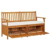 vidaXL Storage Bench with Cushion 58.3 inches  Solid Wood Acacia - 4 of 4