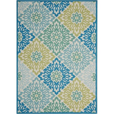 Waverly Sun & Shade "Sweet Things" Blue Indoor/Outdoor Area Rug by Nourison