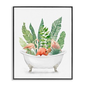 Stupell Industries Tropical Flamingoes Bathtub Plants, 16" x 20" - 1 of 4