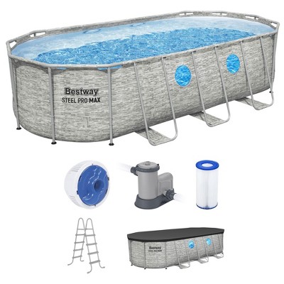 Bestway Power Steel Swim Vista Series II Above Ground Outdoor Swimming Pool