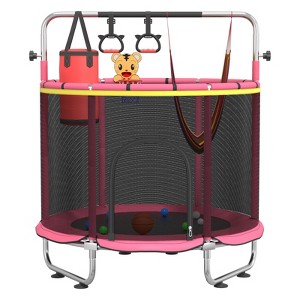 Huxxion 60" Trampoline for Kids, 5FT Mini Indoor and Outdoor Toddler Trampoline with Net - 1 of 4