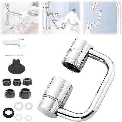 Attop 2-Piece Flexible Faucet Set: 1440° U-Shape & 1080° Rotating Aerator with 2 Spray Modes, Universal Extender for Kitchen, Bathroom, Toddler Use