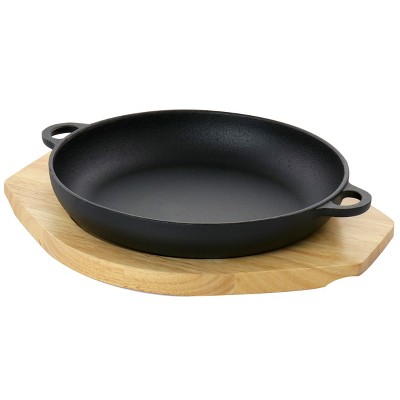 Calvary Nonstick Cast Iron Au Gratin Pan with Wooden Base Set